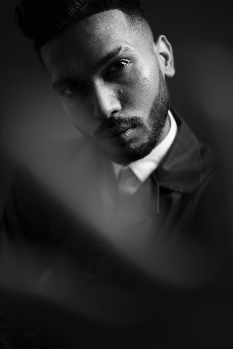 Model in a signature vintage-inspired men's look